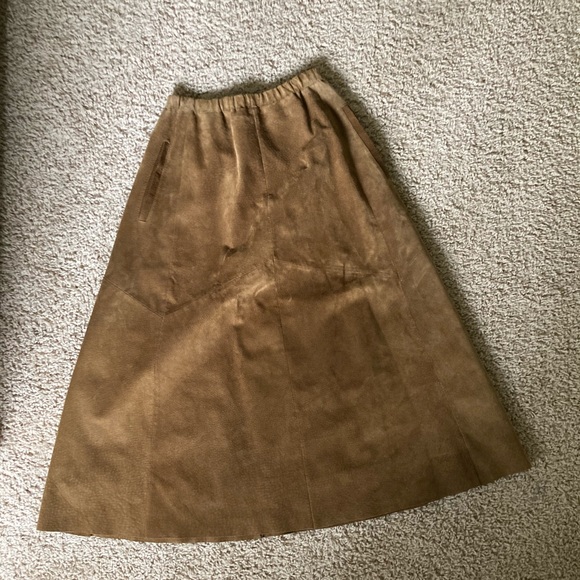 Vintage Talbots Leather midi Skirt - Picture 1 of 2